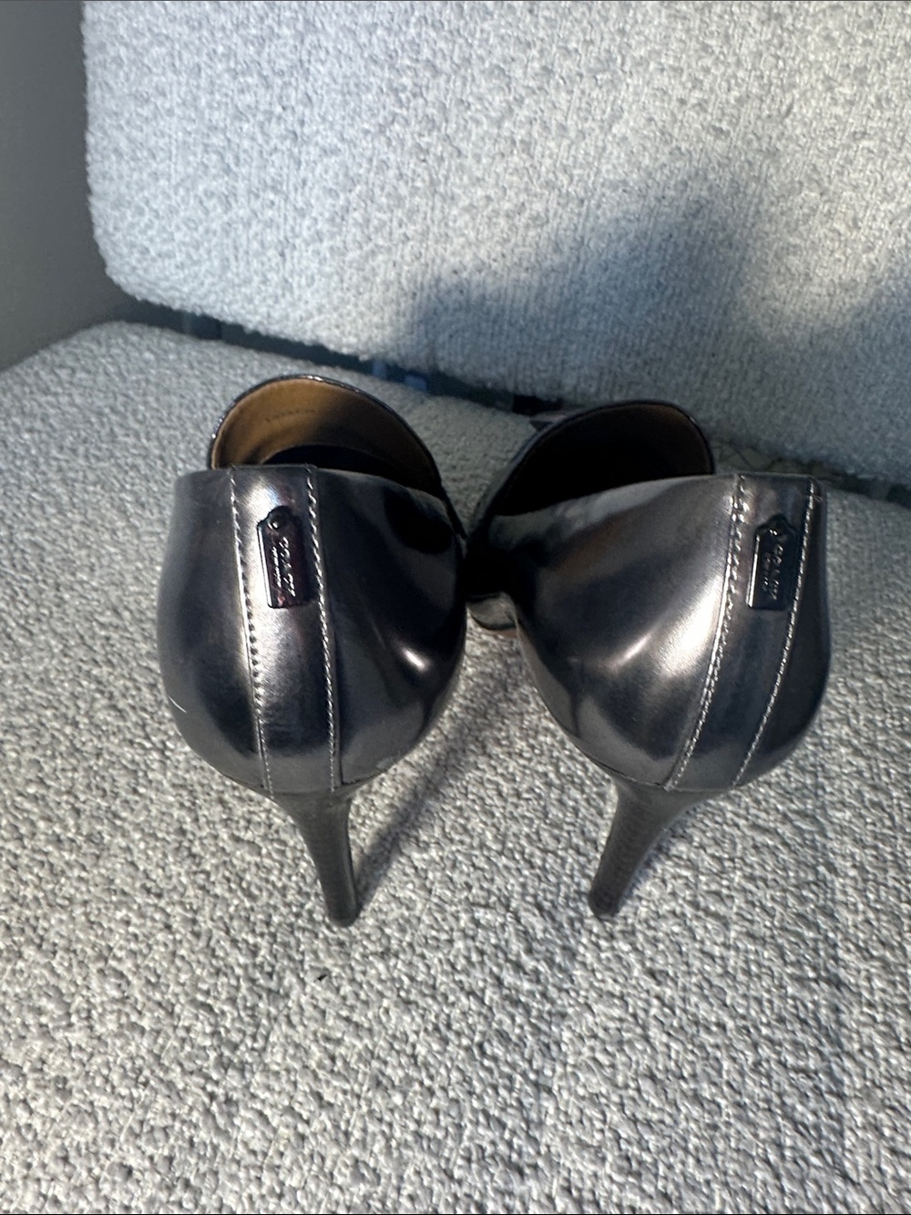 Coach silver Patent Leather Pointed Tassel Loafers heels (Women's) - Picture 8 of 10